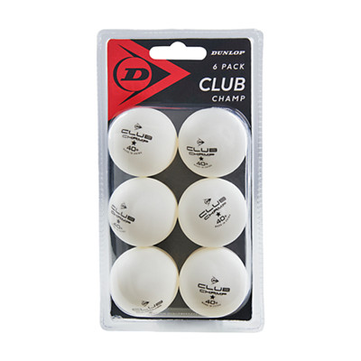 Dunlop Club Champ - 6 Palline Da Ping Pong Arancioni, 40 Mm, Certificate ITTF, Perfette Per Principianti