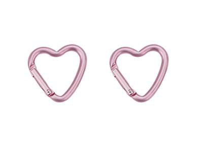 Munkees Mini Moschettoni A Forma Di Cuore - Portachiavi In Alluminio Anodizzato - 4 Pezzi Rossi