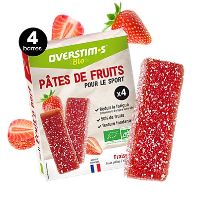 Bio Pâtes de Fruits Fraise 4 x 25 g barretta per lo sport