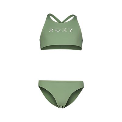 Solid Active Crop Mädchen Bikini