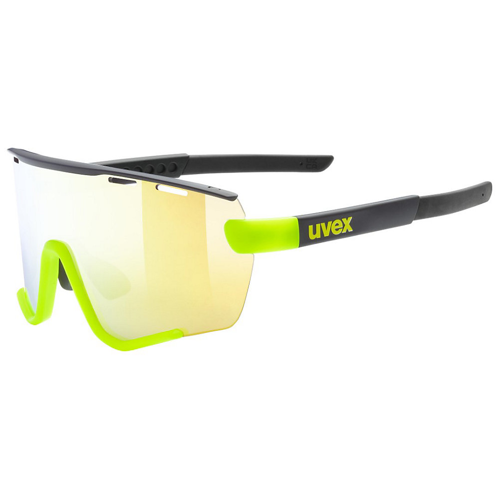 Modische coole Sonnenbrille Neon Gelb Rad Sport Brille Neongelb schwarz UV400