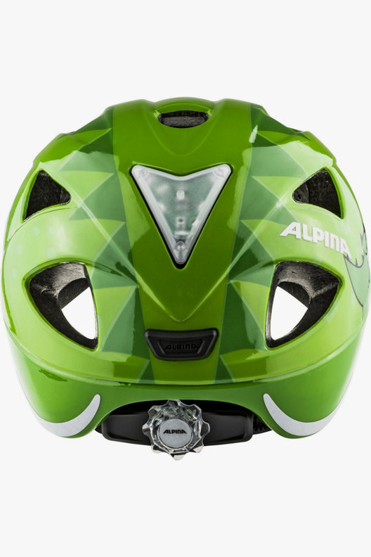 Casque Vélo Enfant ALPINA XIMO FLASH - Motif Dino Vert, Taille Réglable 45-49cm, Norme R