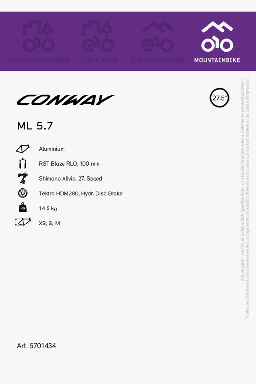 Conway ML 5.7 27.5 mountainbike femmes 2023