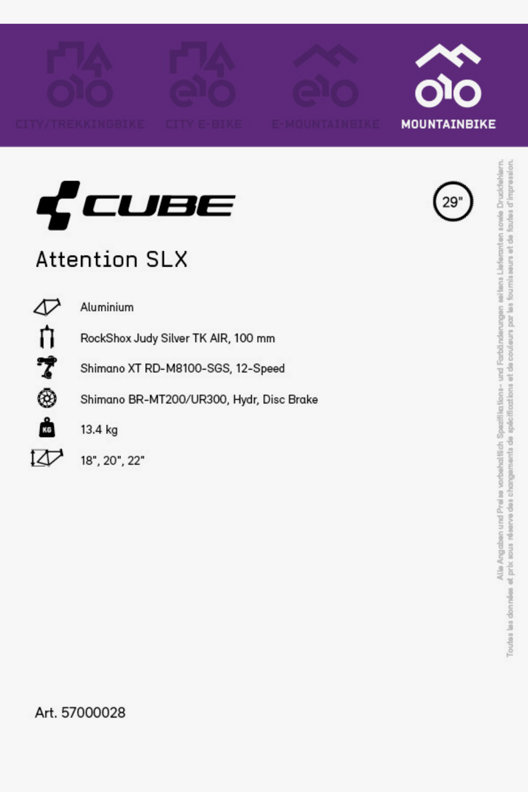 CUBE Attention SLX 29 mountainbike 2023