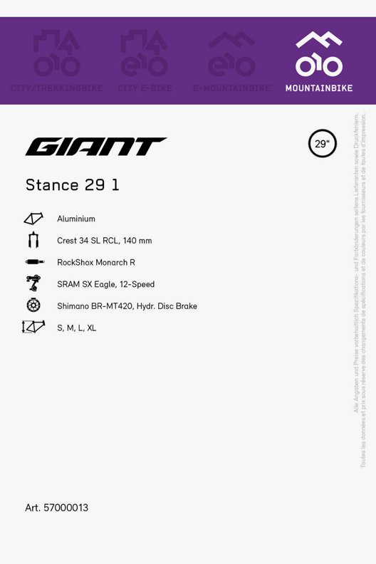 Giant Stance 29 1 Mountainbike 2023