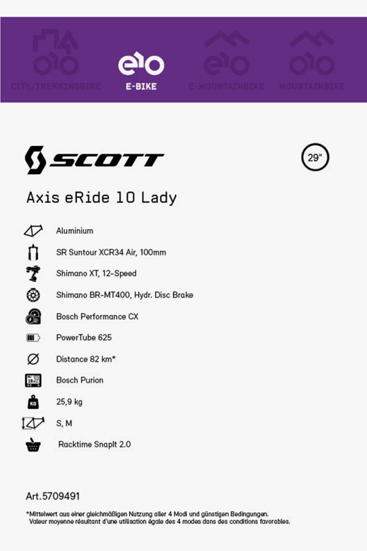 SCOTT Axis eRide 10 29 Damen E-Bike 2022 SCOTT Axis eRide 10 29 Damen E-Bike 2022
