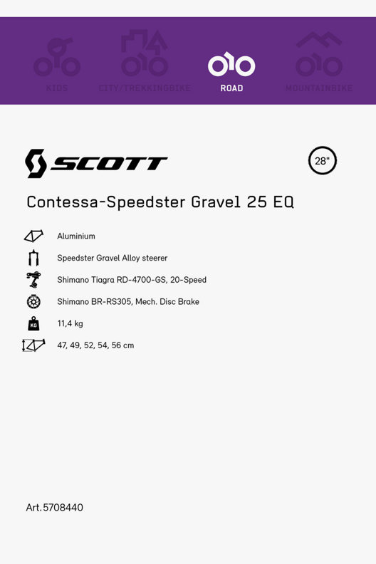 SCOTT Contessa Speedster 25 EQ 28 Damen Gravel Bike 2023