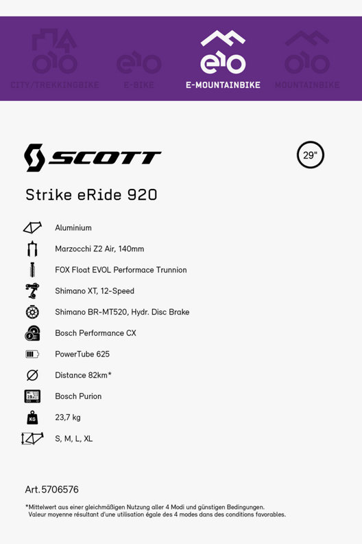 SCOTT Strike eRide 920 29 E-Mountainbike 2022