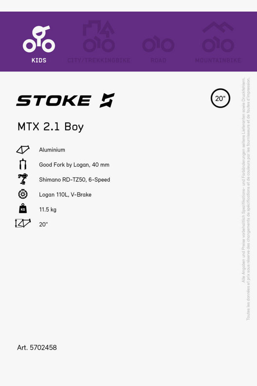 Stoke MTX 2.1 20 Jungen Mountainbike 2023