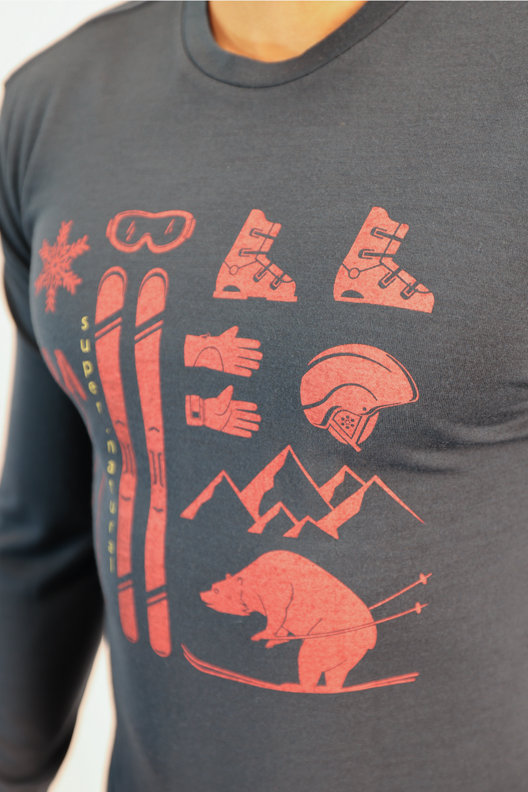 super.natural Skiing Bear longsleeve uomo