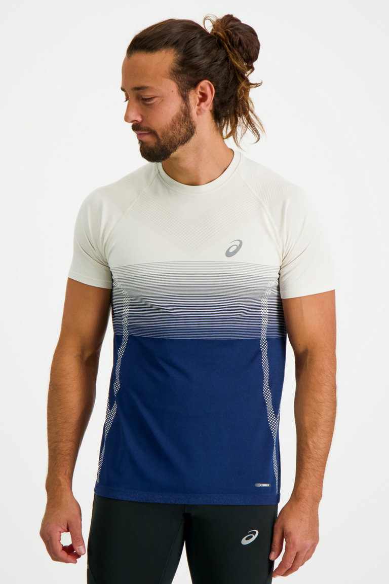 Compra Seamless t shirt uomo ASICS in blu beige ochsnersport.ch