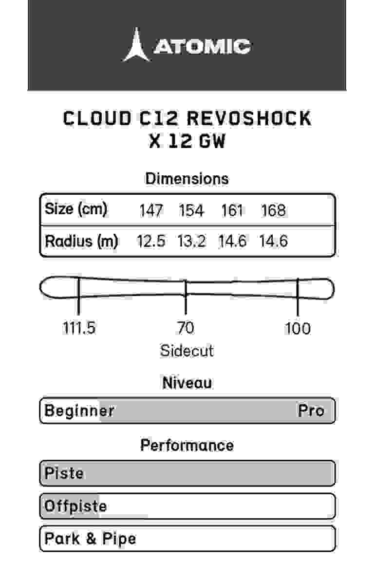 ATOMIC Cloud C12 Revoshock C Damen Ski Set 22/23