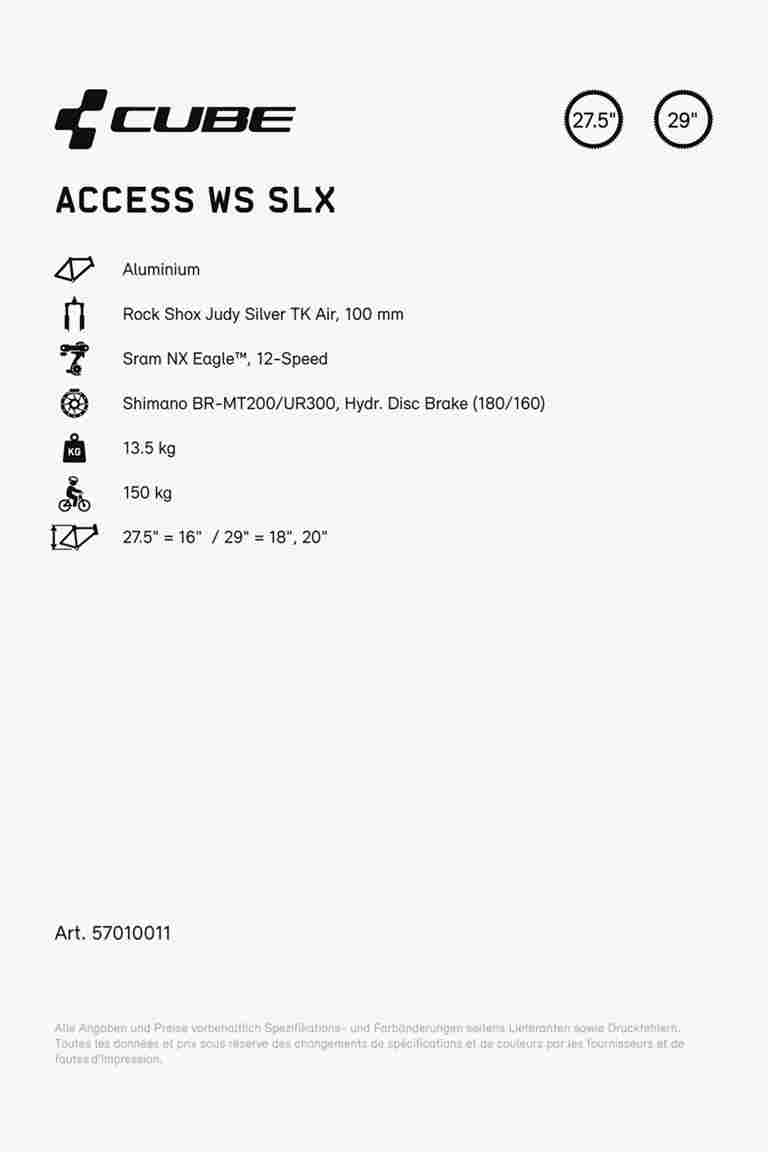 CUBE Access WS SLX 27.5/29 Damen Mountainbike 2024