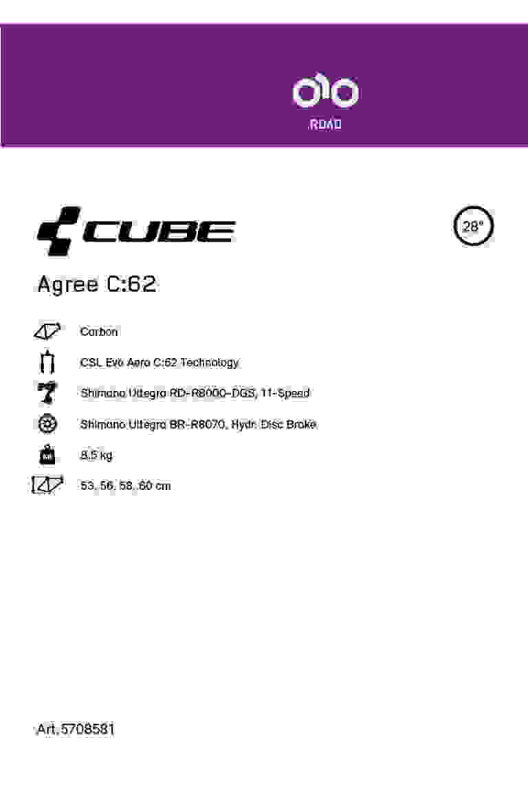 CUBE Agree C:62 28 Rennvelo 2022