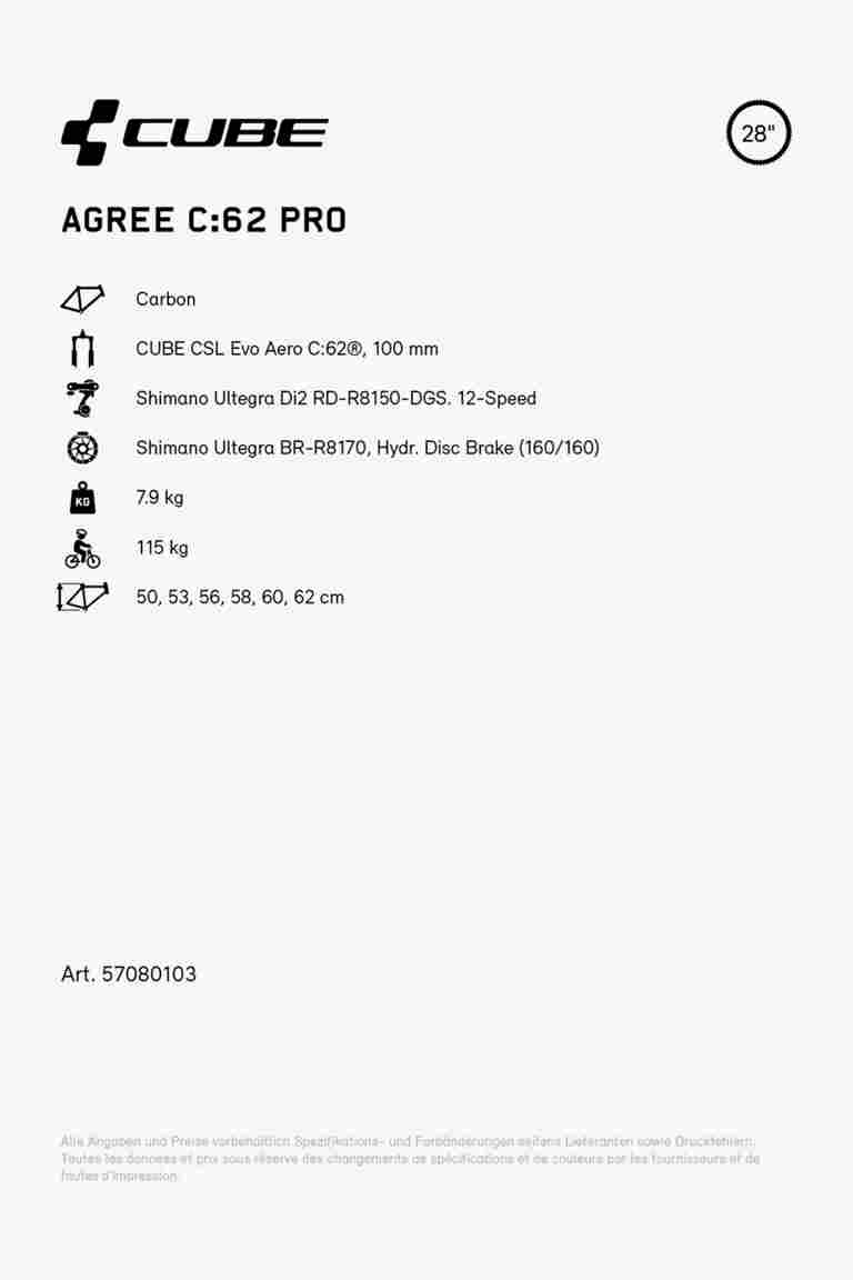 CUBE Agree C:62 PRO 28 bici da corsa