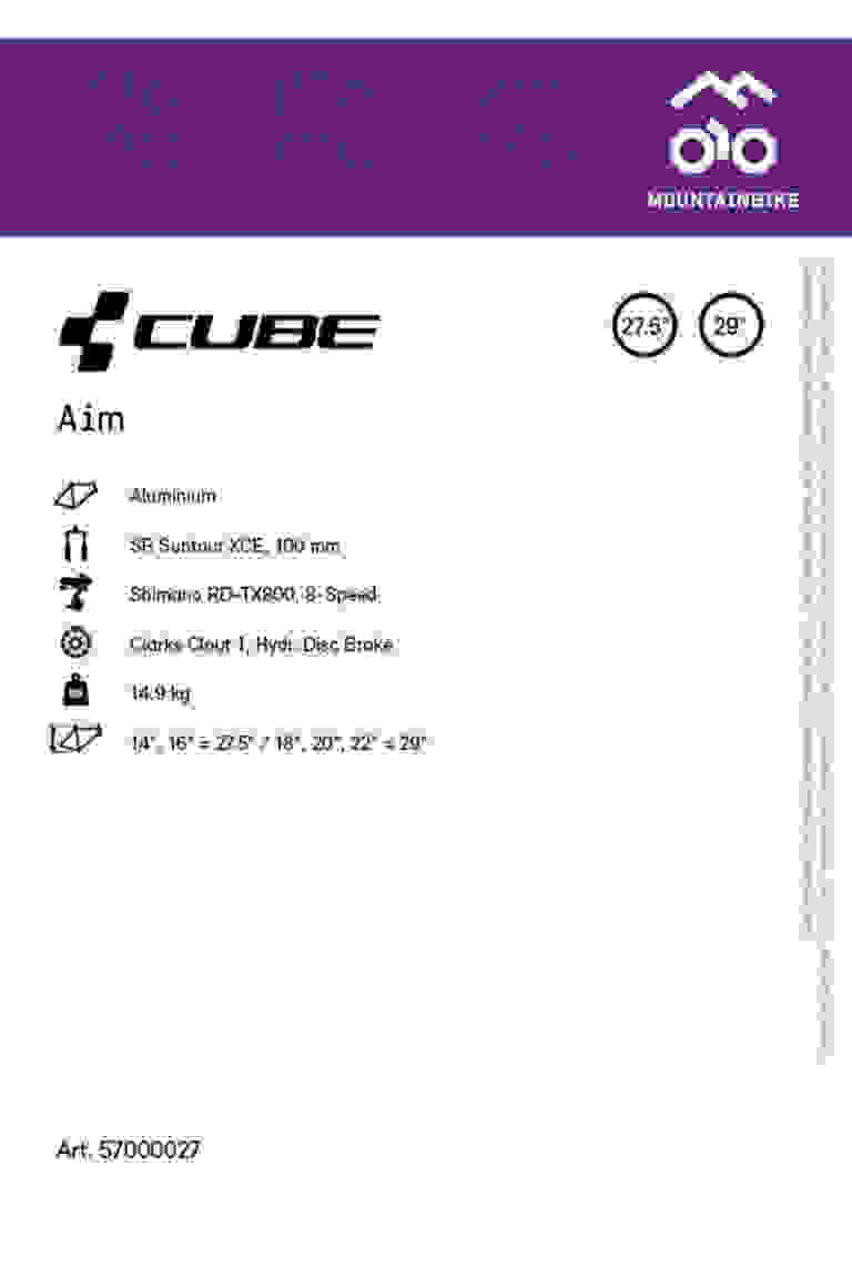 CUBE Aim 27.5/29 Mountainbike 2023