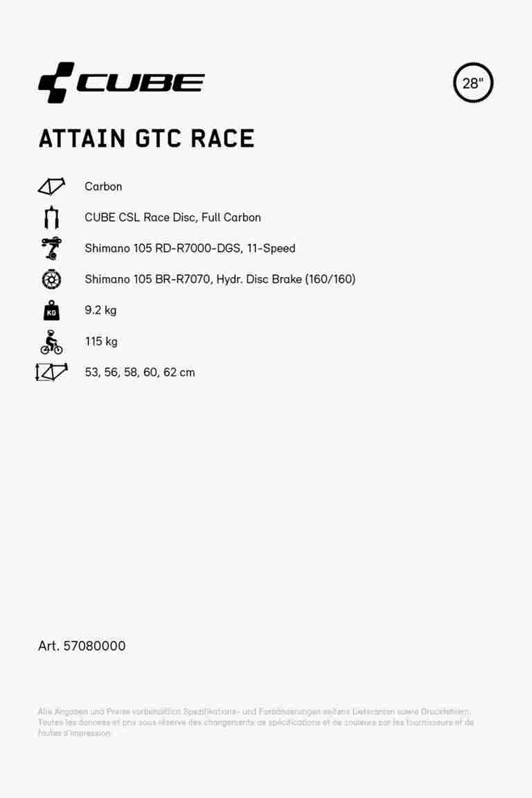 CUBE Attain GTC Race 28 Rennvelo 2024