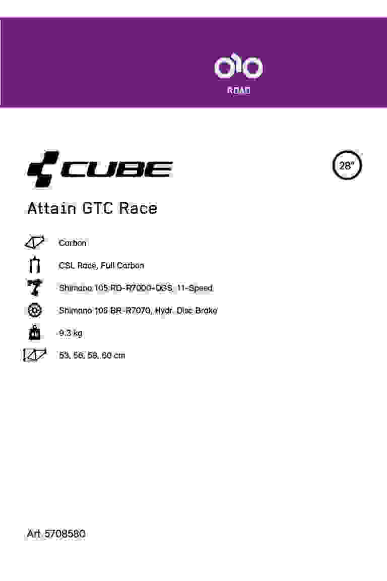 CUBE Attain GTC Race 28 vélo de course 2022