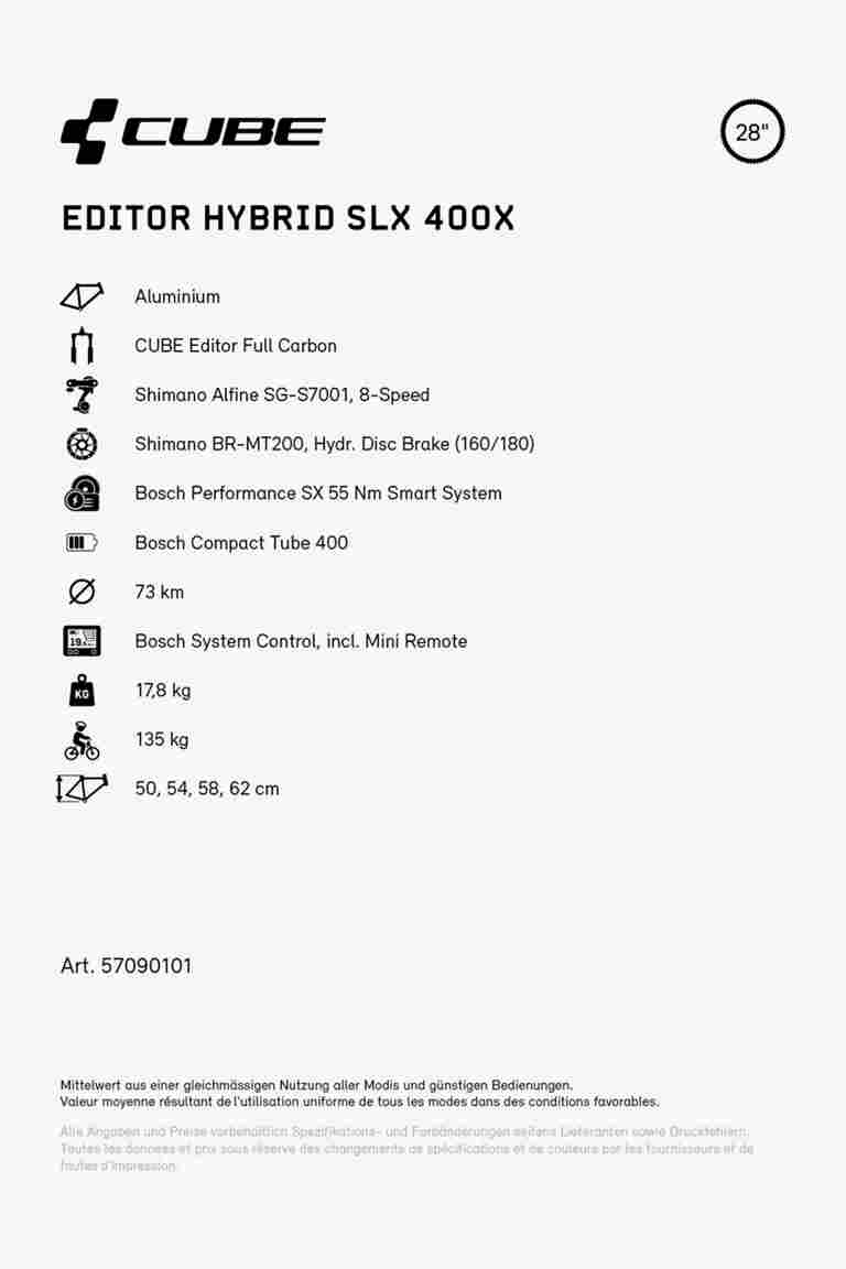 CUBE Editor Hybrid SLX 400X 28 e-bike
