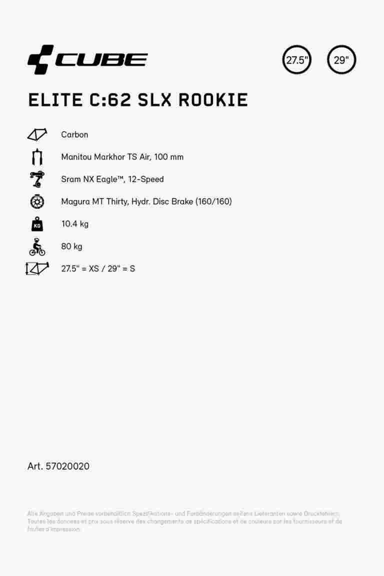 CUBE Elite C:62 SLX Rookie 27.5/29 Kinder Mountainbike 2024