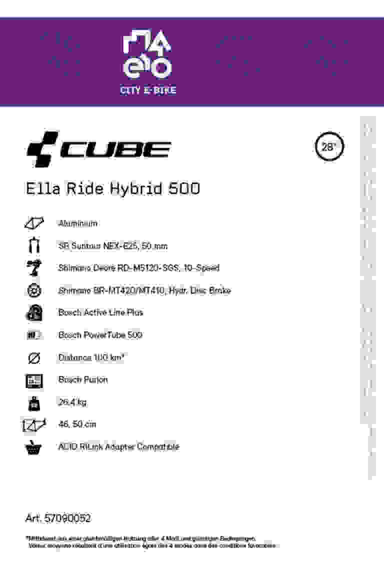 CUBE Ella Ride Hybrid 500 28 Damen E-Bike 2023