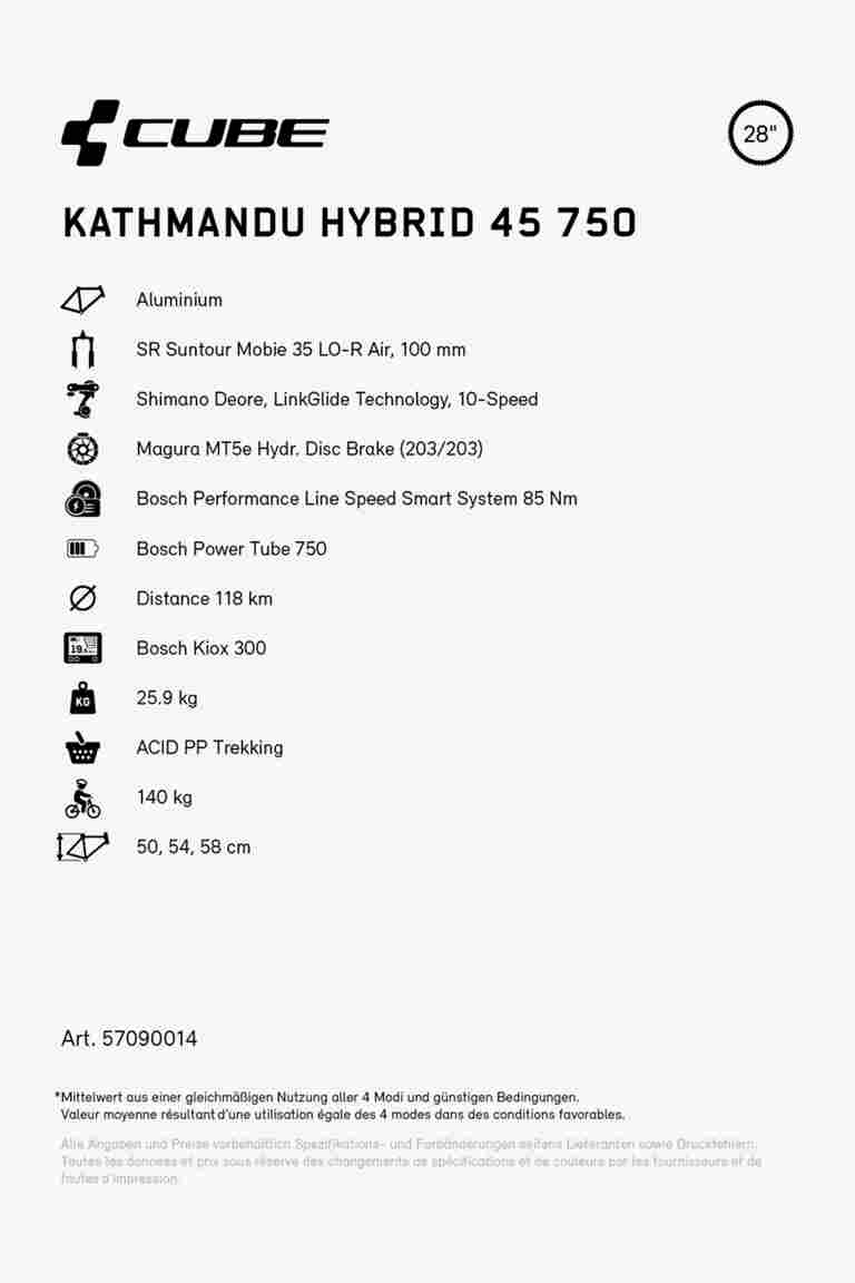 CUBE Kathmandu Hybrid 45 750 28 E-Bike