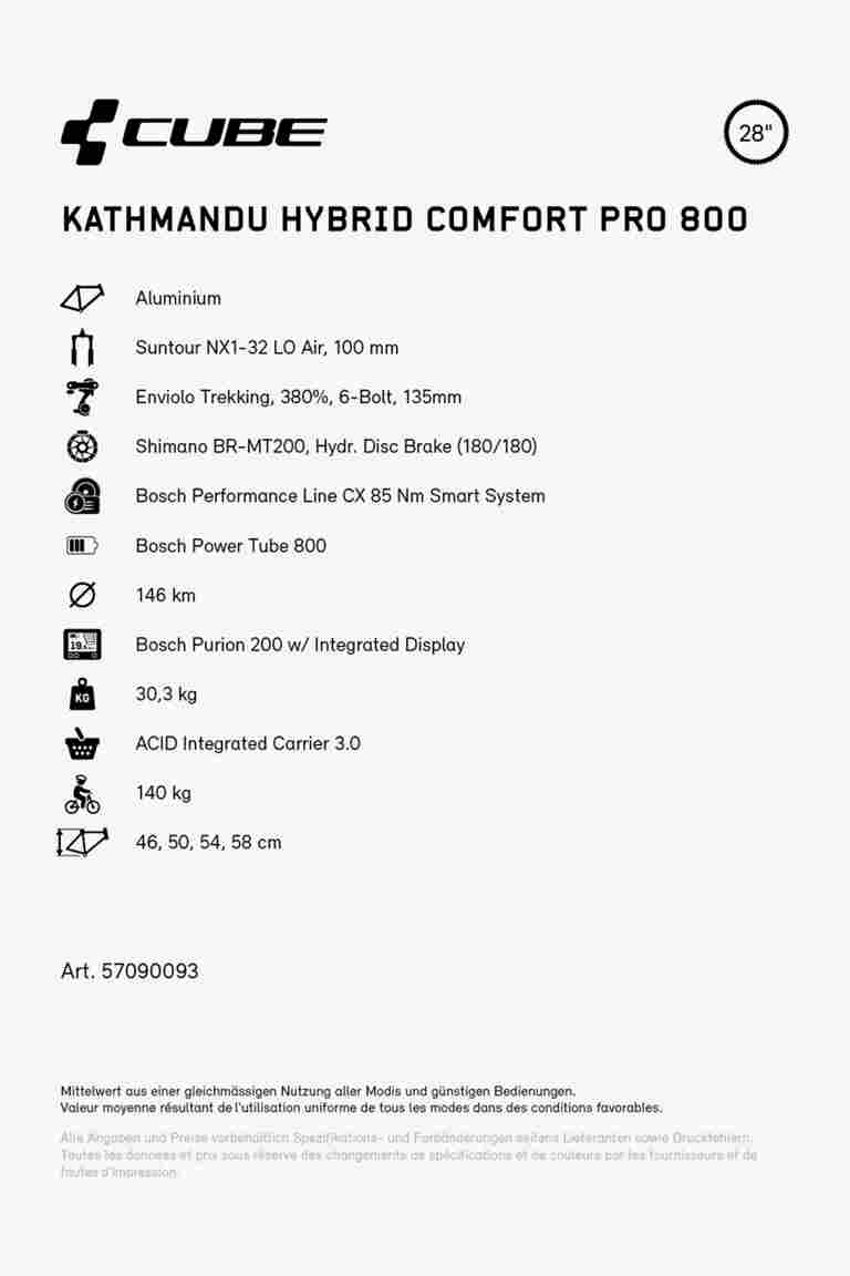 CUBE Kathmandu Hybrid Comfort Pro 800 28 e-bike