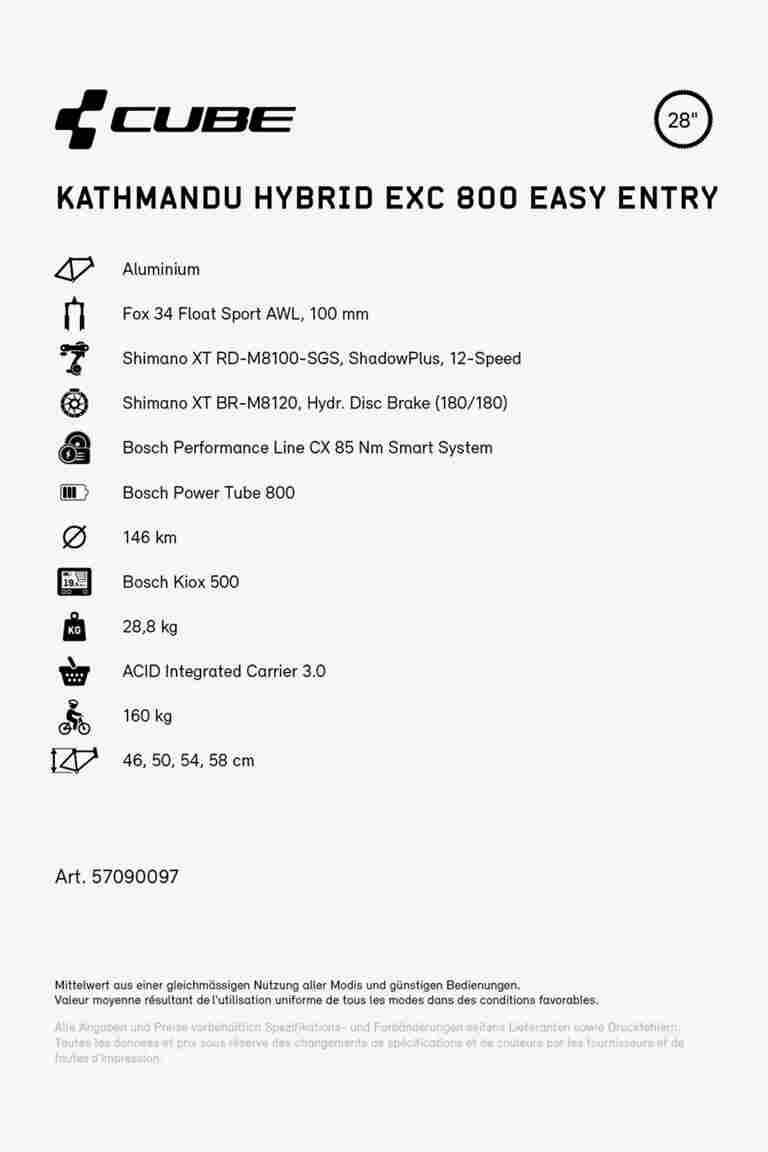 CUBE Kathmandu Hybrid EXC 800 28 e-bike