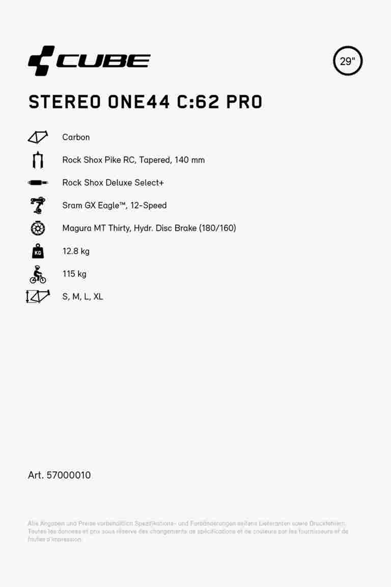 CUBE Stereo ONE44 C:62 Pro 29 Mountainbike 2024