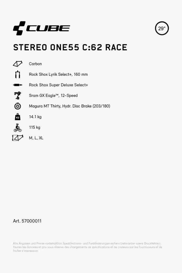 CUBE Stereo ONE55 C:62 Race 29 Mountainbike 2024