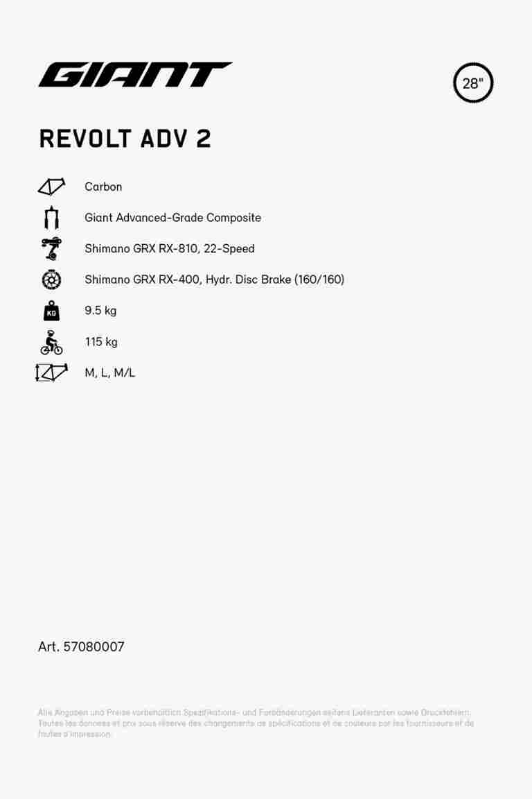 Giant Revolt Advanced 2 28 Gravel Bike 2024