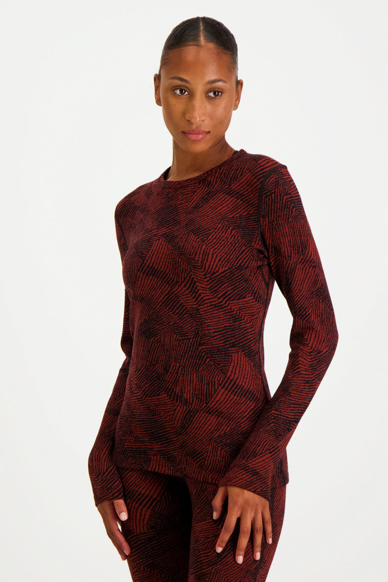 icebreaker Merino 260 Vertex Frozen Forms Damen Thermo Longsleeve in bordeaux kaufen ochsnersport.ch