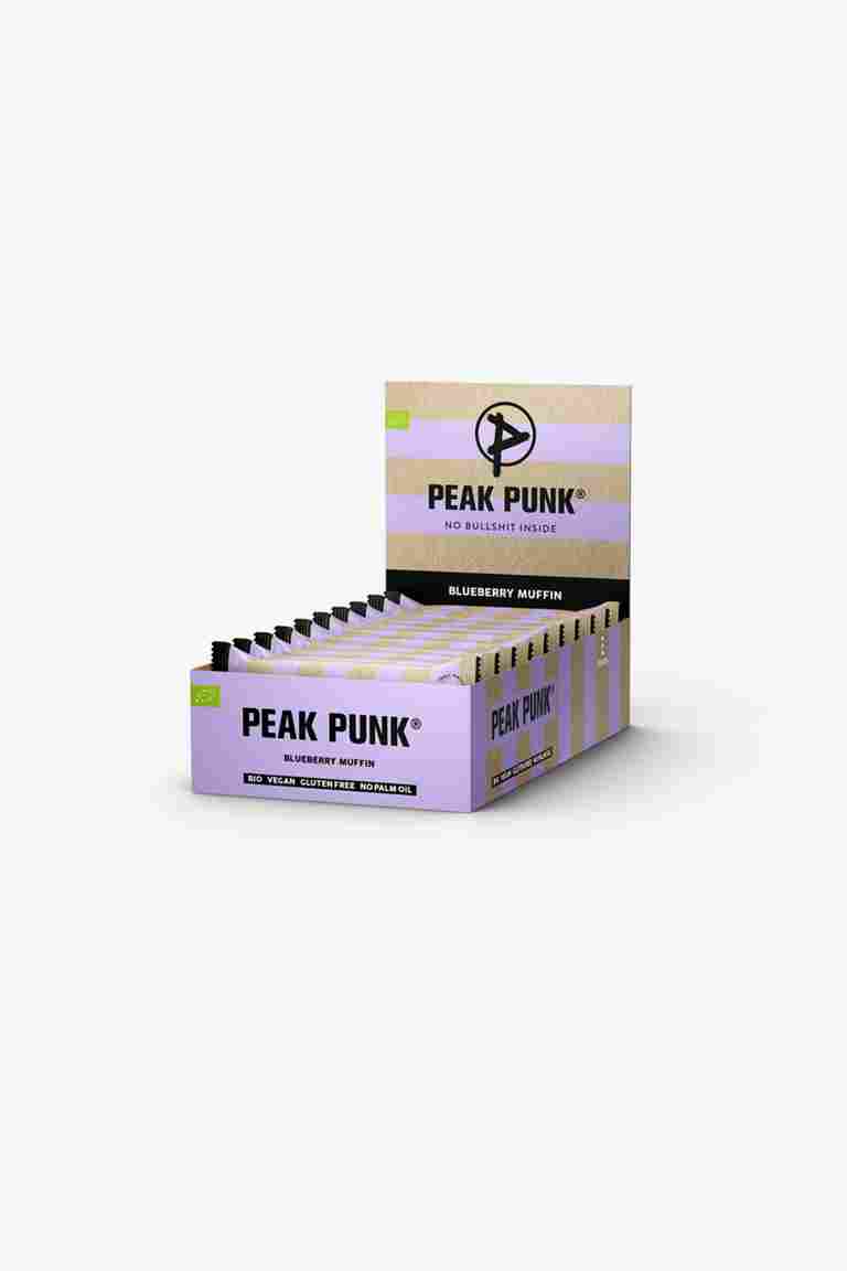 Peak Punk Organic Oat Flapjack Blueberry Muffin 12 x 60 g barretta per lo sport