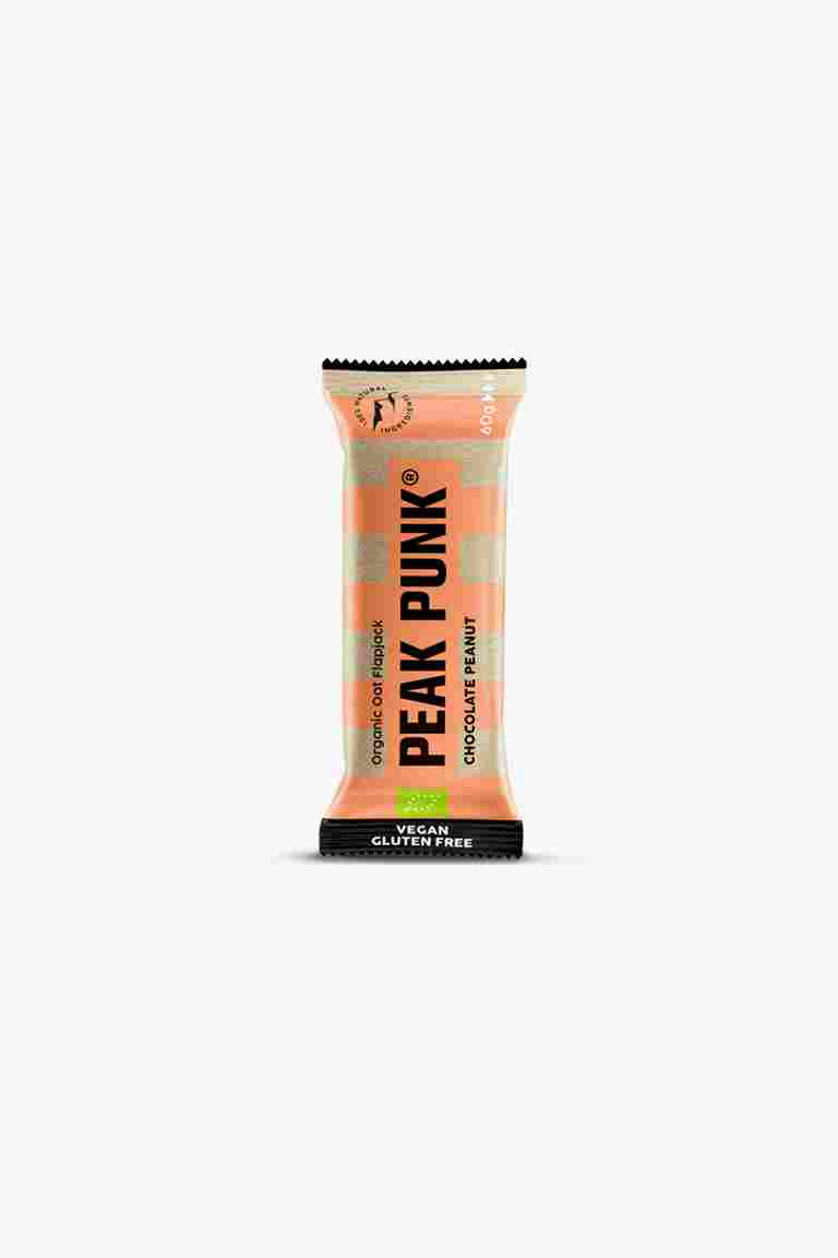 Peak Punk Organic Oat Flapjack Chocolate Peanut 12 x 60 g barre énergétique
