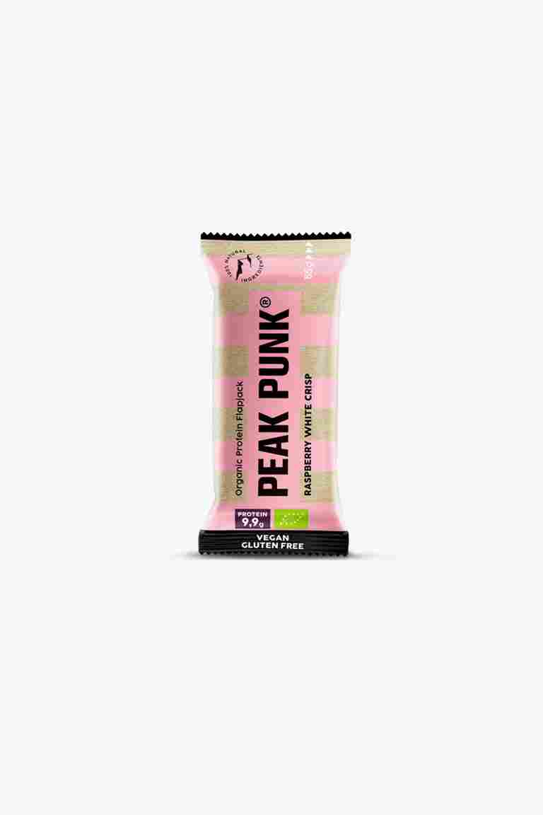 Peak Punk Organic Protein Flapjack Raspberry White Crisp 12 x 55 g barretta per lo sport