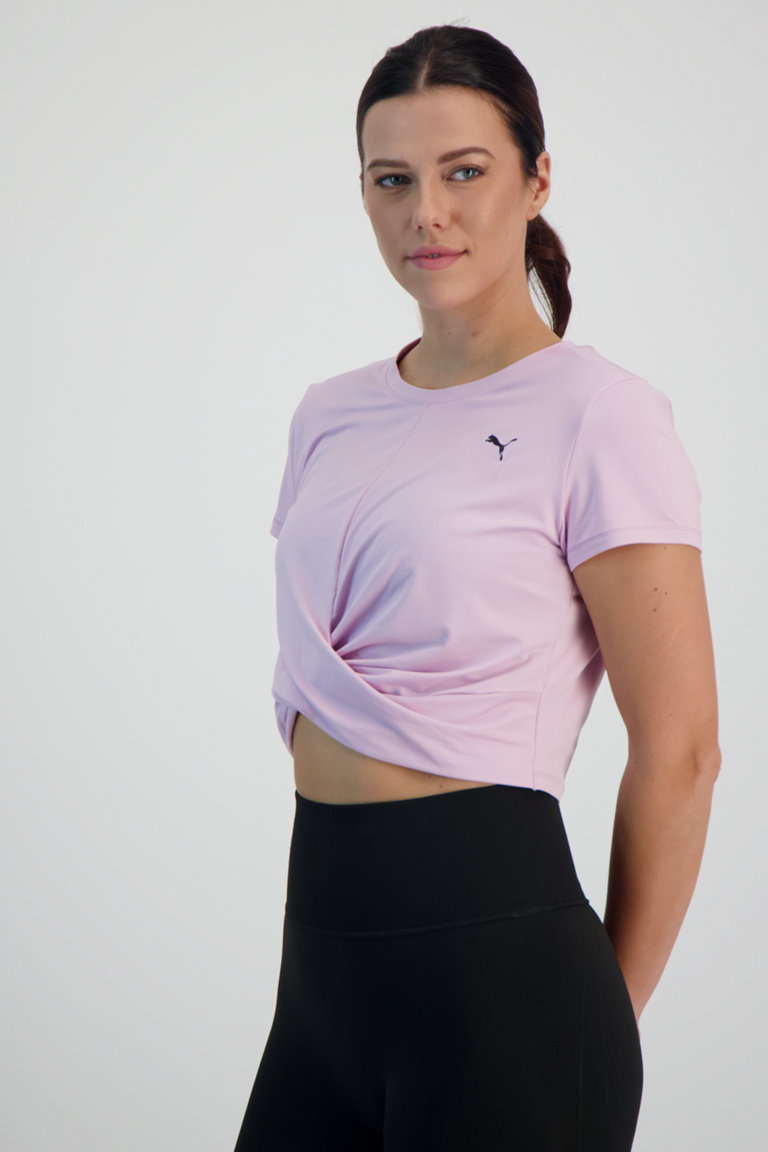 Puma Studio Yogini Lite Twist Damen T Shirt in rosa kaufen ochsnersport.ch