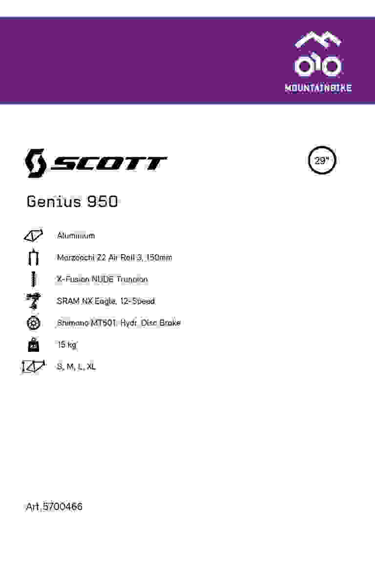 SCOTT Genius 950 29 mountainbike hommes 2022