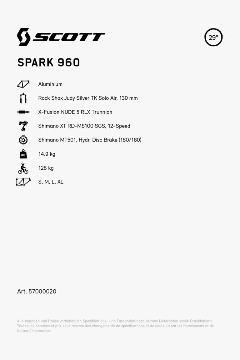 Scott spark deals 960 bike