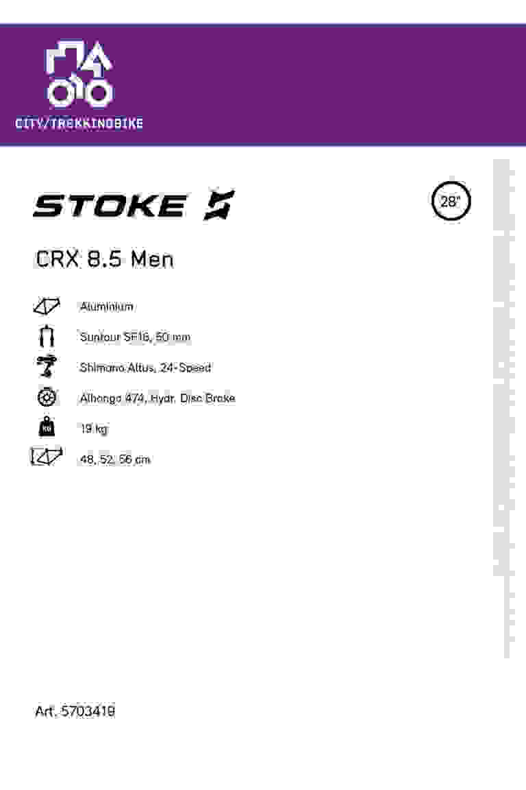 Stoke CRX 8.5 28 citybike hommes 2023