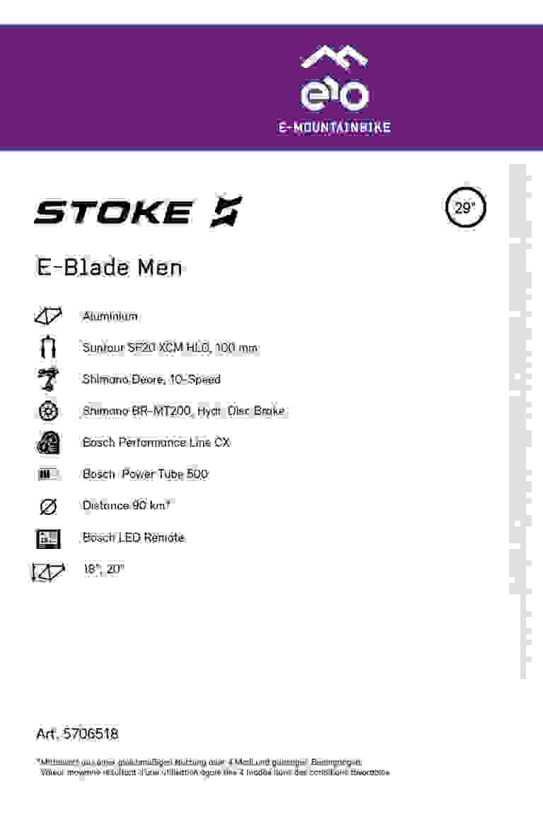 Stoke E-Blade 29 e-mountainbike hommes 2023