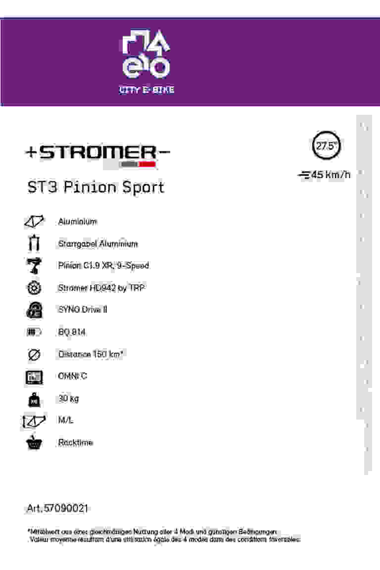 Stromer ST3 Pinion Sport 27.5 E-Bike 2022