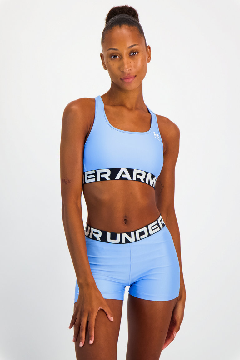 Under Armour HeatGear Armour Medium Damen Sport BH in hellblau kaufen ochsnersport.ch