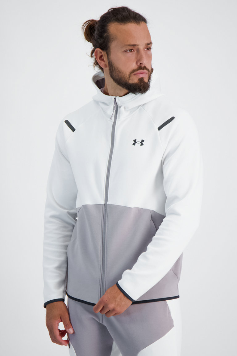 Compra UA Unstoppable Fleece giacca della tuta uomo Under Armour in bianco ochsnersport.ch