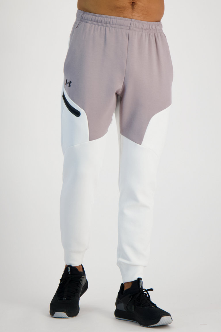 Compra UA Unstoppable Fleece pantaloni della tuta uomo Under Armour in bianco beige ochsnersport.ch