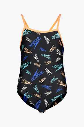 Speedo Boom Logo Thinstrap Mädchen Badeanzug