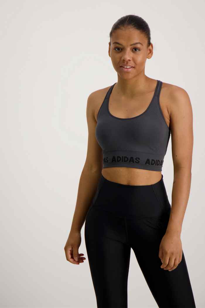 adidas Performance Training Aeroknit Damen Sport-BH Farbe Anthrazit 1