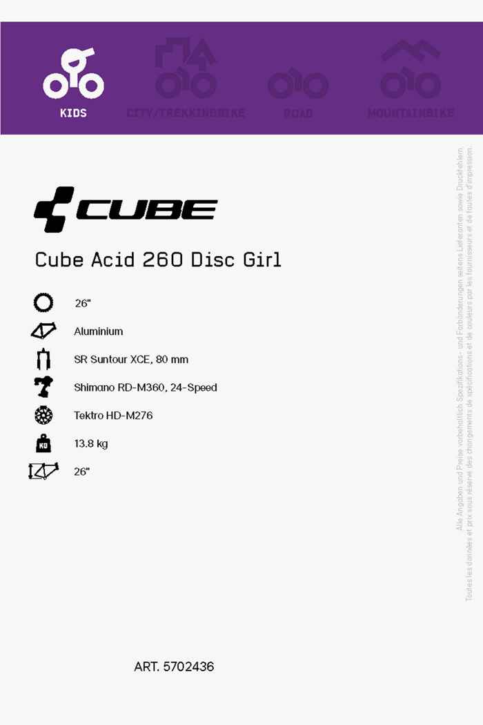 CUBE Acid 260 26 Disc mountainbike filles 2021 2
