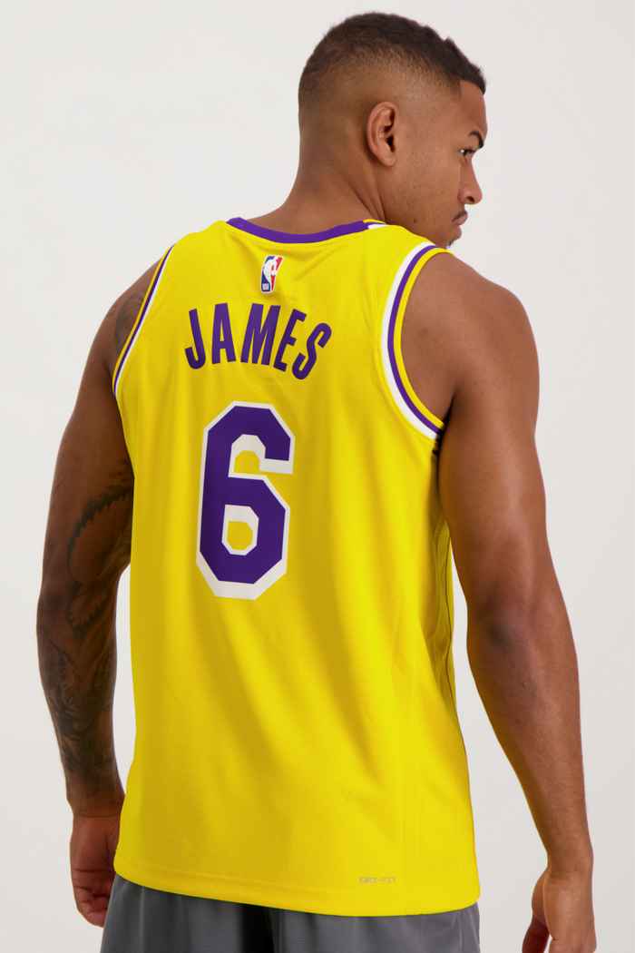 Nike LA Lakers James Lebron maillot de basket hommes Couleur Jaune 2